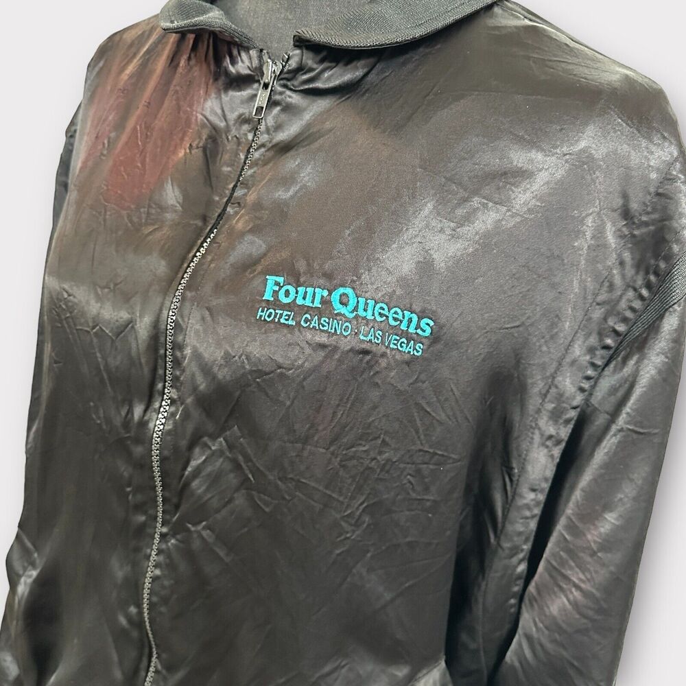 Vintage Four Queens Las Vegas Hotel Casino Women's Black Jacket Size XL W/ Flaws - Picture 3 of 11
